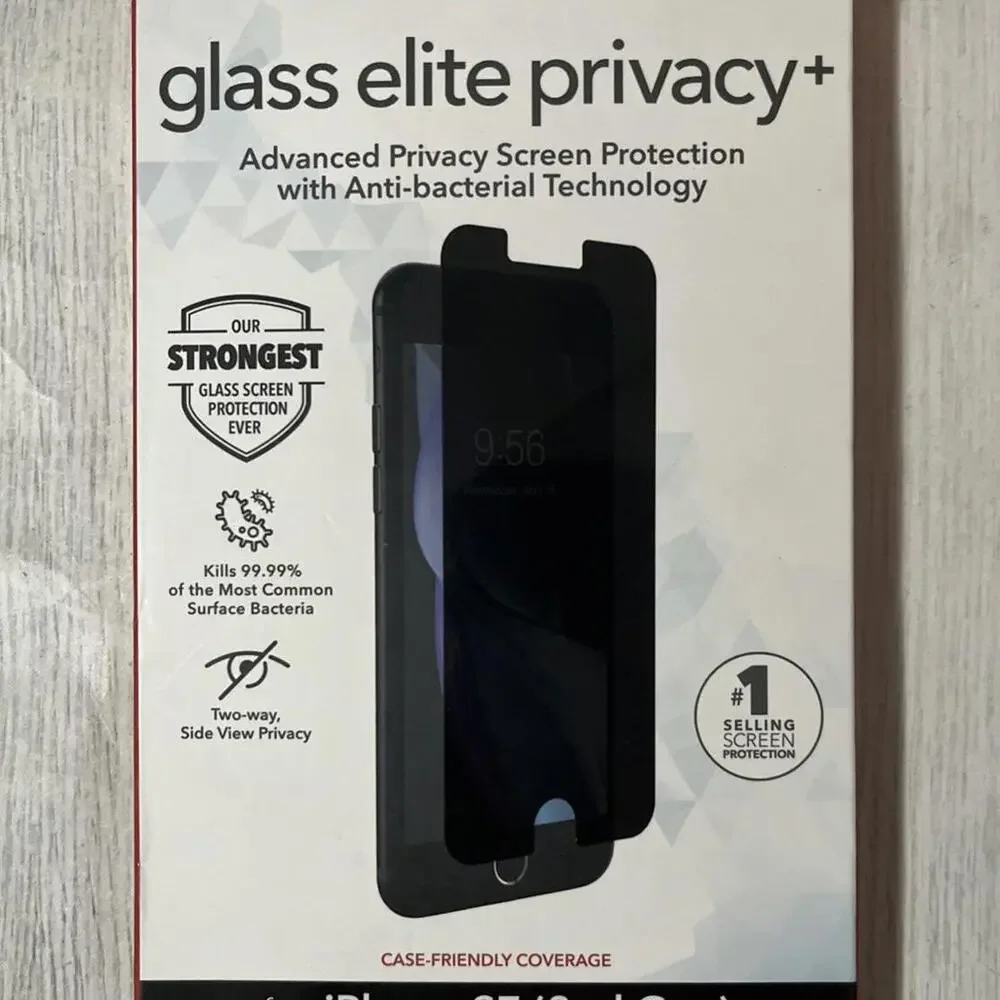 ZAGG Invisible Shield Glass Elite Privacy+ for iPhone SE 3rd & 2nd Gen, 8/7/6s/6